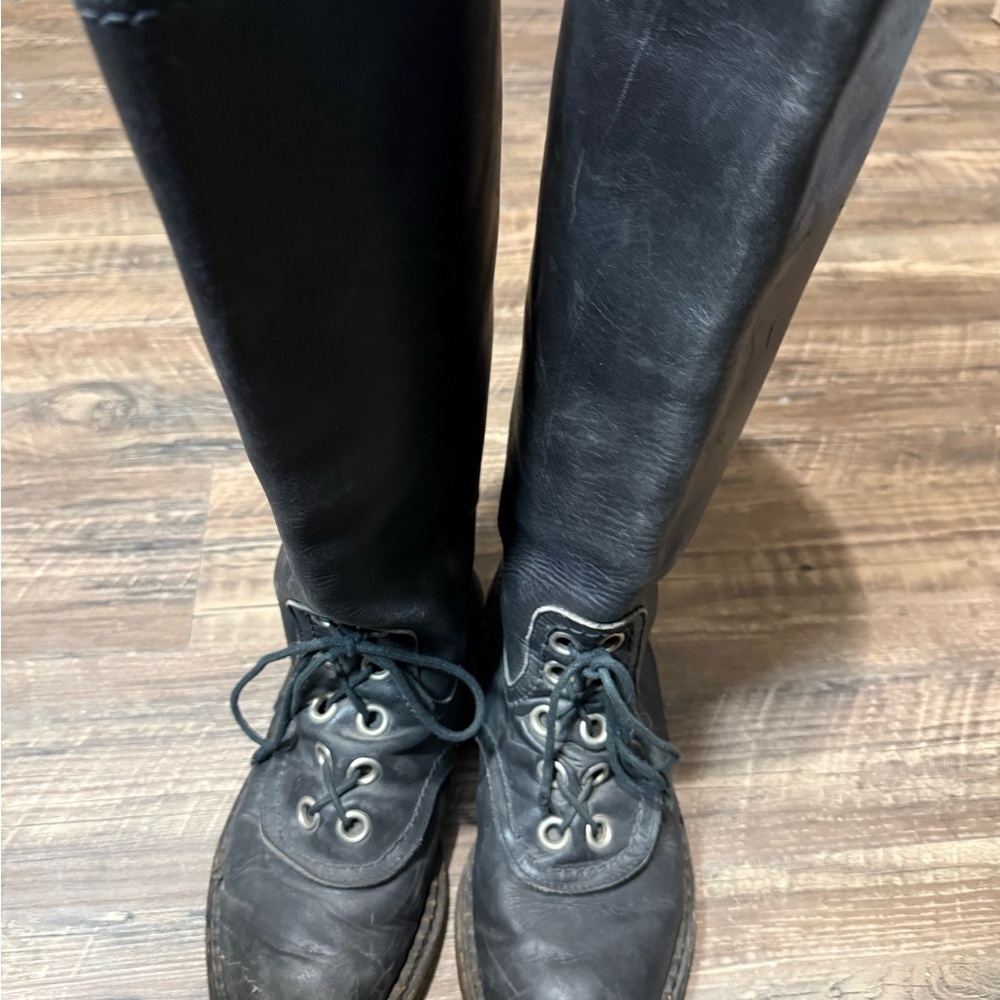 Dirk Bikkembergs Black Leather Lace-Up Boots